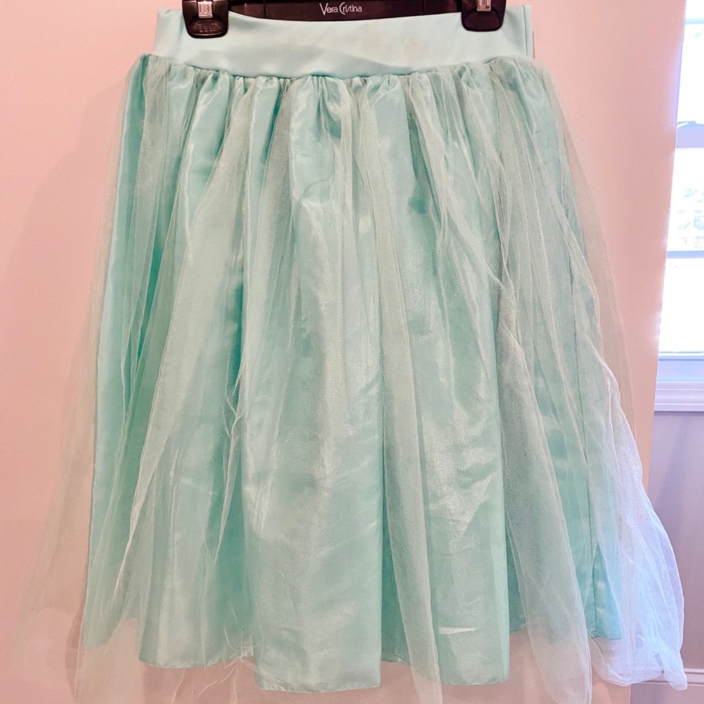 Aqua tulle skirt